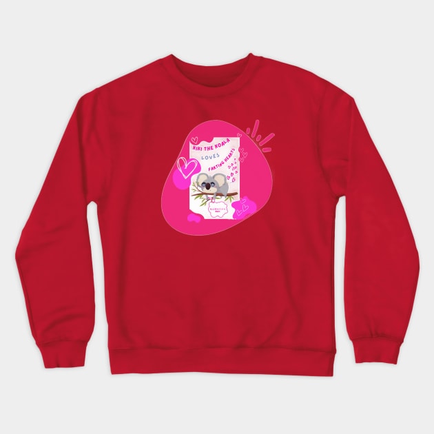 Koalas Love Farting Hearts Abstract By Abby Anime (c) Crewneck Sweatshirt by Abby Anime